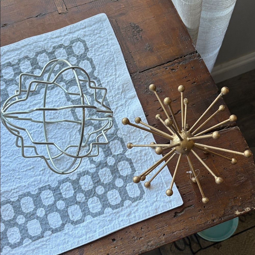 Gold and Silver Decorative Iron Orbs Set